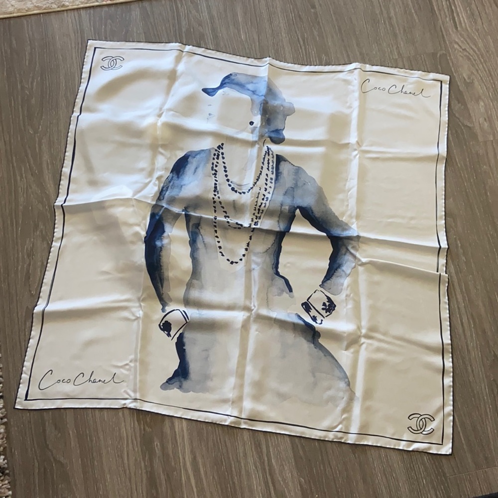 Chanel 100% Silk square scarf.